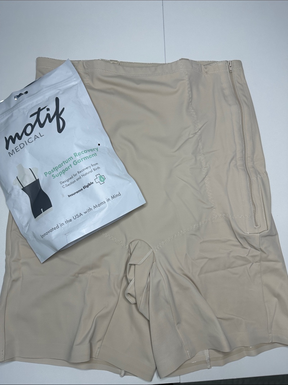 Motif Medical Postpartum C-Section Natural Birth Recovery Support Garment Nude L